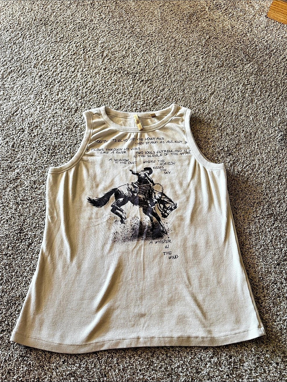 Western Graphic Tank Top White XL
